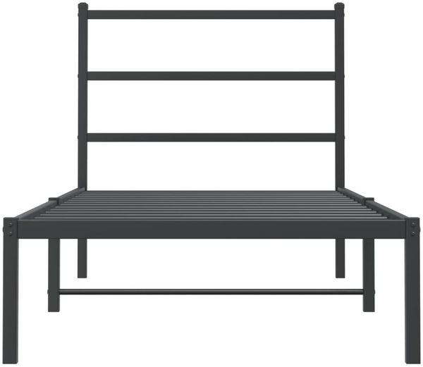 Einzelbettgestell Design für Erwachsene mit Kopfteil Metall Schwarz 90x190 cm d2791e Bild 5