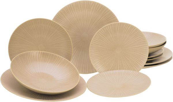 Vesuvio Sand, Tellerset 12-tlg (mo)