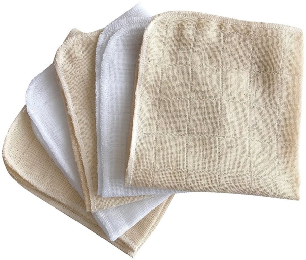 Babymajawelt Waschlappen Mull Waschlappen 25 x 25 cm, Premium 5 Stück, die sanfte Reinigung, Baumwolle (5-St), Made in EU, Abschminktücher, Feuchtetücher, Waschbar