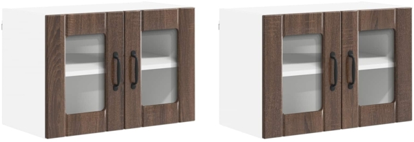 vidaXL Küchenwandschränke 2 pcs Braun Eichen-Optik 60 x 31 x 40 cm 884980