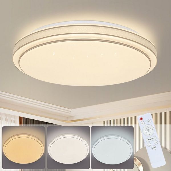 ZMH LED Deckenleuchte Wohnzimmer Ø18/27 Modern Küchenlampe Flur Schlafzimmer, Augenschutz, Einfache Installtion, LED fest integriert, Dimmbar, Warmweiß-Neutralweiß-Kaltweiß