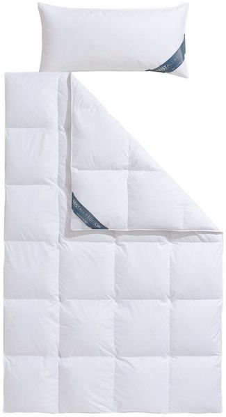Haeussling Daunenbettdecke + Kopfkissen Kristall Edition, Füllung: Bettdecke: 60% Daunen, 40% Federn, Kopfkissen: 85% Federn, 15% Daunen, Bezug: 100% Baumwolle, Spar-Set in verschiedenen Wärmeklasssen