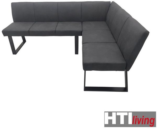 HTI-Living Eckbank Eckbank 192 x 152 cm Schwarz (Stück, 1-St, 1 Eckbank), Sitzbank Polsterbank Kunstlederbezug Metallgestell