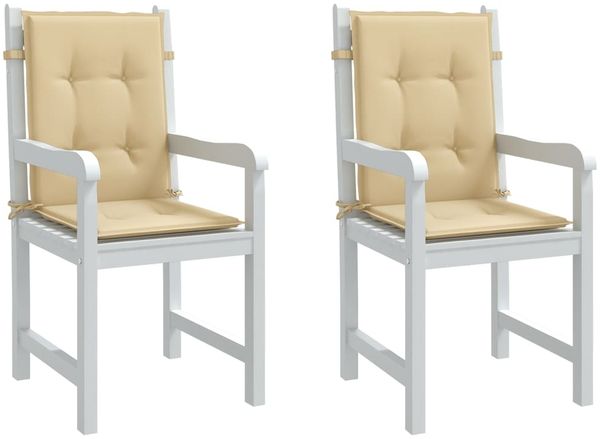 vidaXL Niedriglehner-Auflagen 2 Stk. Melange Beige 100x50x4 cm Stoff 4002454