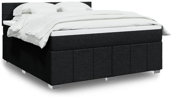 vidaXL Boxspringbett mit Matratze Schwarz 180x200 cm Stoff 3289449