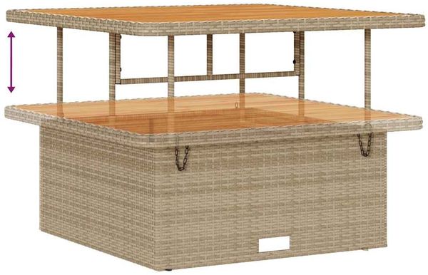 vidaXL Gartensofa-set mit Kissen mit Speicher 13 pcs Beige Poly-Rattan 3363746 Bild 9
