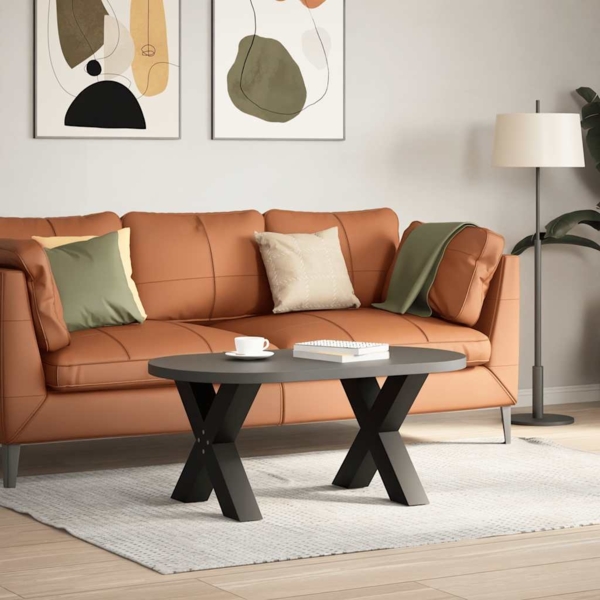 vidaXL Couchtischbeine X-Form 2 Stk. Schwarz 50x(42-43) cm Stahl 4012956