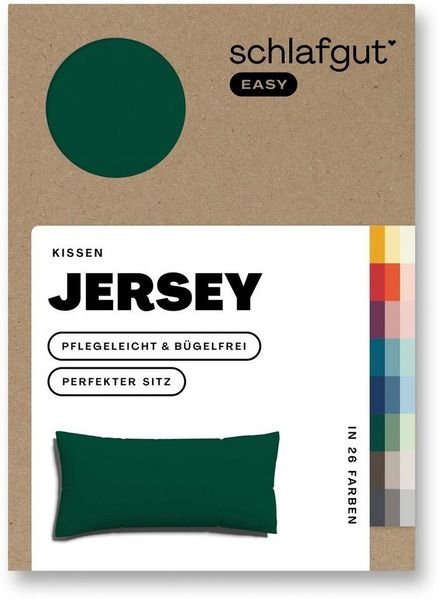 Schlafgut 'EASY' Kissenbezug, Jersey, Green Deep, 40x80 cm