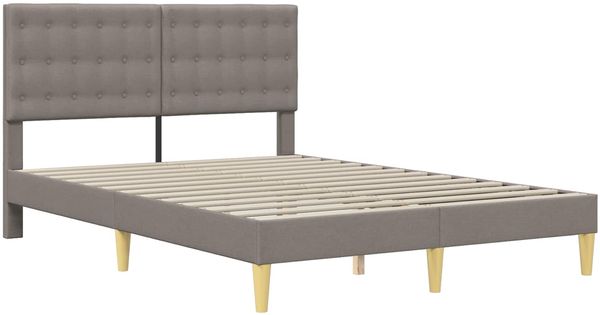 vidaXL Bettrahmen mit Kopfteil Taupe 140 x 190 cm Stoff 42027795 Bild 3