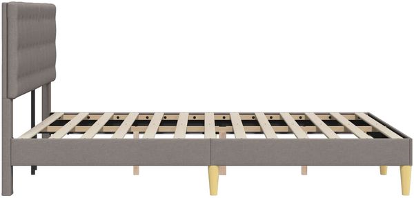 vidaXL Bettrahmen mit Kopfteil Taupe 140 x 190 cm Stoff 42027795 Bild 5