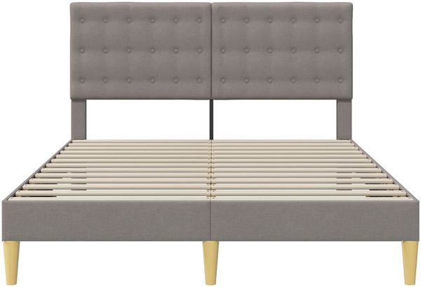 vidaXL Bettrahmen mit Kopfteil Taupe 140 x 190 cm Stoff 42027795 Bild 4
