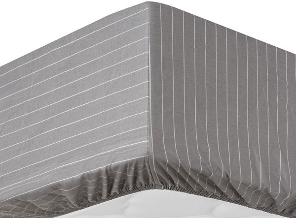 Soft Wonder-Edition Spannbettlaken 90-100x200 cm Mikrofaser Grau/Weiss gestreift