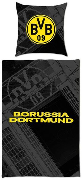 BVB Bettwäsche BVB Biberbettwäsche Stadion 135x200 cm, Baumwolle, 2 teilig