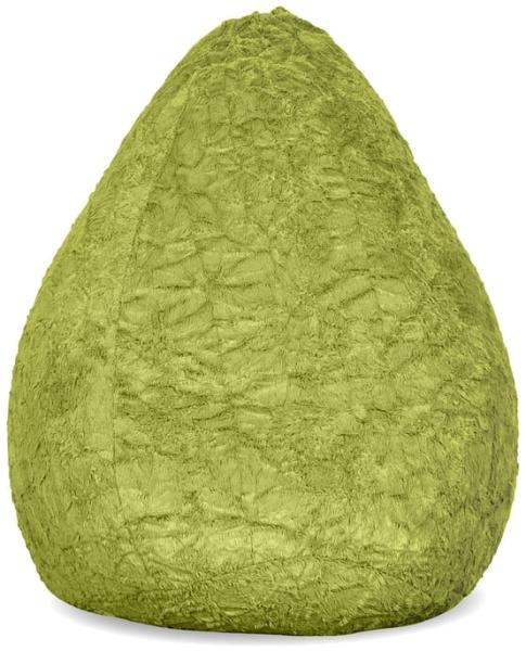 Lumaland 'Luxury Fluffy' Sitzsack, Webplüsch, Grün, 60 x 45 cm, 120 l