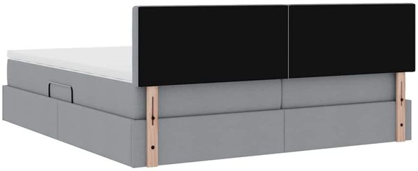 vidaXL Aufbewahrungsbett mit Matratze Hellgrau 180 x 200 cm Kunstleder 3370949 Bild 12