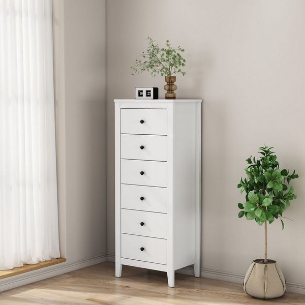 OTTO home Kombikommode Borkum Sideboard Anrichte mit 6 Schubladen Landhaus weiß (hochwertige Griffe aus Metall), Kommode Schrank Wäscheschrank mit 6 Schubladen