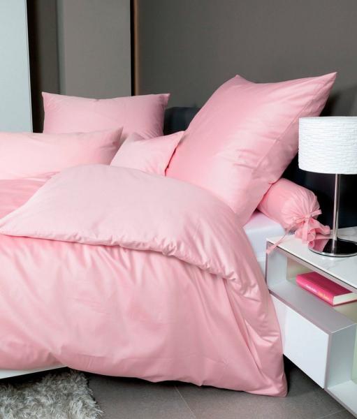 Hochwertige Janine Mako-Satin BETTWÄSCHE COLORS in verschiedenen Größen und Farben 135x200 / 80x80 cm rosa 11