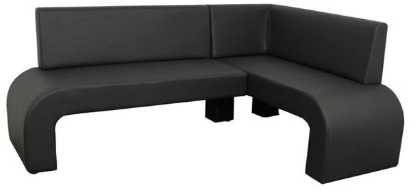Gepolsterte Eckbank Kunstleder Schwarz