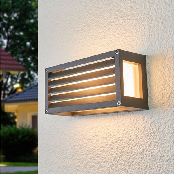 Lucande Außen-Wandleuchte Aurelien, Metall, Schwarz IP54, 1 x 15 W LED Bild 2