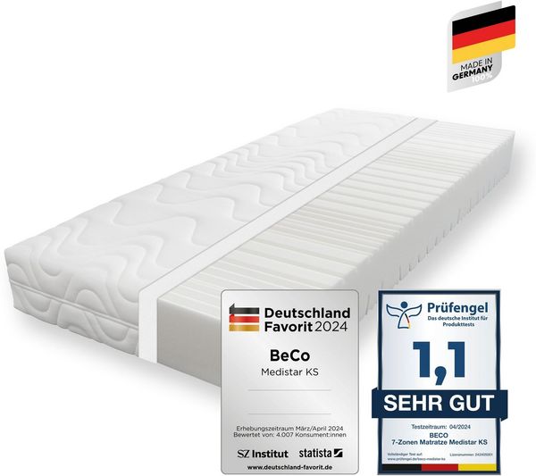 Komfortschaummatratze Medistar KS, Matratze Kaltschaum-Feeling 90x200 cm, 140x200 cm, Beco, 21 cm hoch, Geprüft mit 1,1* "SEHR GUT" & bewertet mit**Deutschland Favorit 2024
