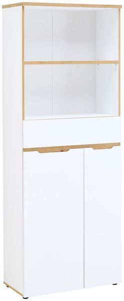 Büroschrank Aktenschrank MEMPHIS Weiß 2 Türen und 1 Schublade