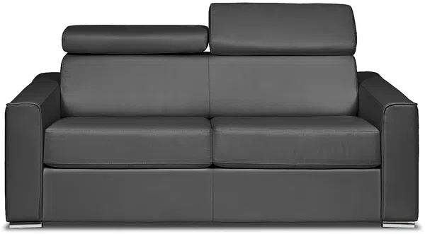 Vente-unique - VIZIR Sofa Leder Grau - B 223 cm94 cm x H 110 cm95 cm x L 196 cm