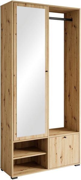 INOSIGN Garderobenschrank,Kompaktgarderobe, Garderoben-Set DINO Garderobenschrank mit Spiegel und Kleiderstange, 90 cm breit