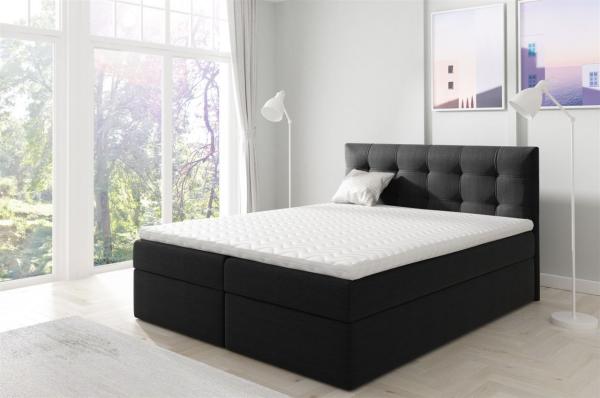 Boxspringbett Schlafzimmerbett OVIEDO XL 180x220cm Stoff Schwarz