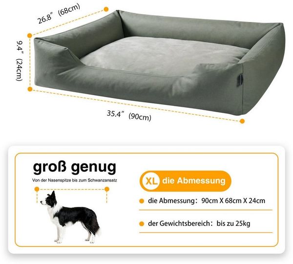 Zedelmaier Hundebett für Hunde & Katze, Hunde Hundesofa Hundekissen Hundematratze, Kratzfestes, Wasserdicht, Ergonomisch, Bequem, Waschbar
