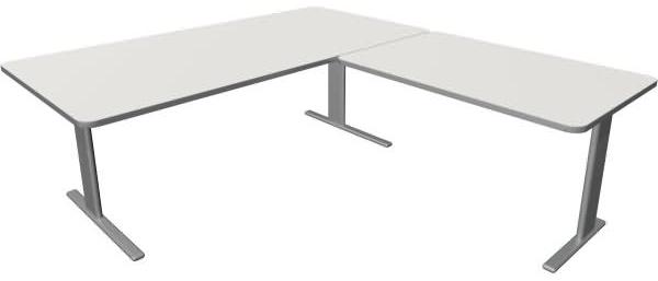 Kerkmann Schreibtisch Unic BxTxH200x100x75cm Anbautisch 120x80cm weiß