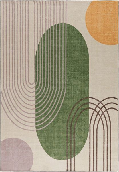 Mazovia Designteppich Geometrisch Wohnzimmer, 80 x 150 cm, Fußbodenheizung