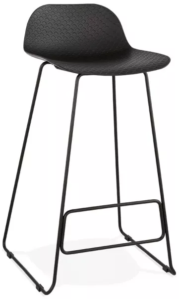 Kadima Design Barhocker Polypropylen-Metall | 76 cm | Zeitlos Rückenlehne Bistro | Schwarz | 120 kg