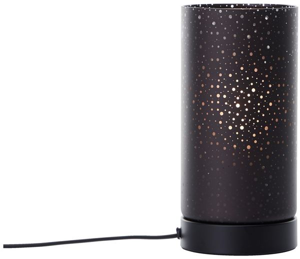 Lightbox Tischleuchte, ohne Leuchtmittel, Tischleuchte Lampe in schwarz matt mit Lichteffekt Glas Ø 11 cm NEU