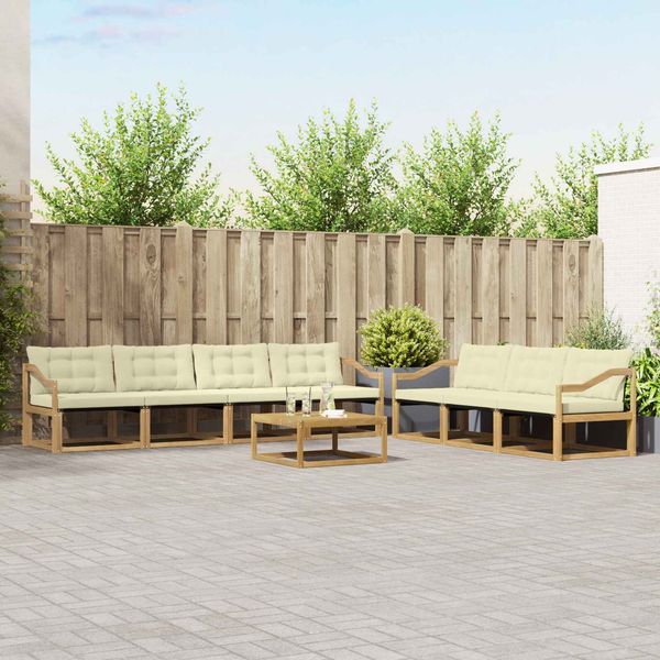 vidaXL Outdoor-Sofagarnitur 8 pcs Weiß und Creme 3388500