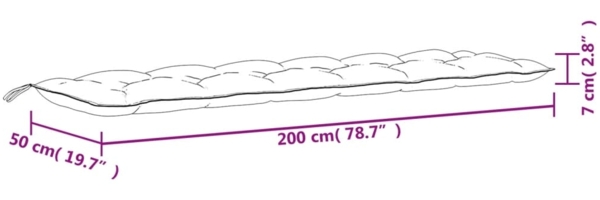 vidaXL Gartenbank-Auflage Hellblau 200x50x7 cm Oxford-Gewebe 361644 Bild 6