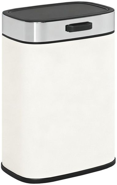 HOMCOM Mülltrennsystem mit Druck-Öffnen, offen bleibendem Deckel, herausnehmbarer Inneneimer, für Küchenschranktür, unter der Spüle, Schlafzimmer, Büro, Cremeweiß