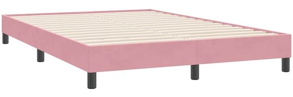 vidaXL Boxspringbett mit Matratze Rosa 140x220 cm Samt 3317570 Bild 5
