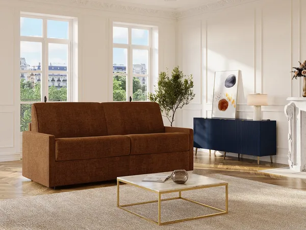 Vente-unique - CALIFE Sofa Stoff Rot - B 223 cm94 cm x H 99 cm x L 190 cm