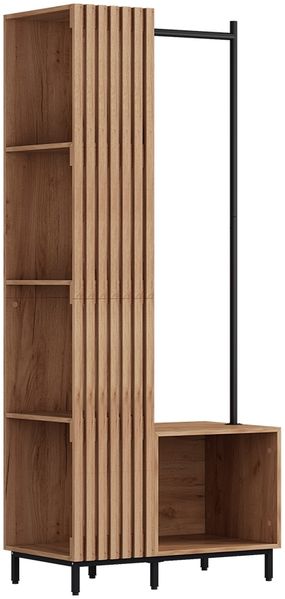 Garderobe Zinto Goldkraft Eiche 80 x 187 cm mit 5 Ablagefächern Vicco