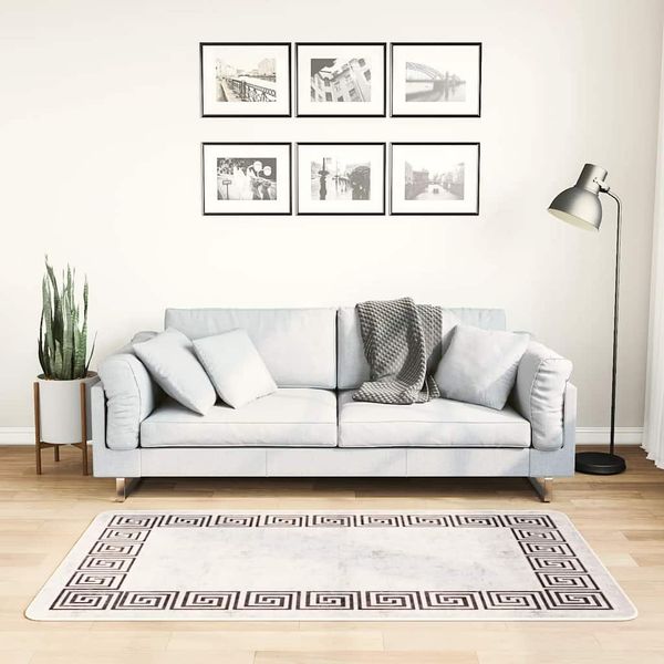 vidaXL Teppich Waschbar 80x150 cm Hellbeige 337946