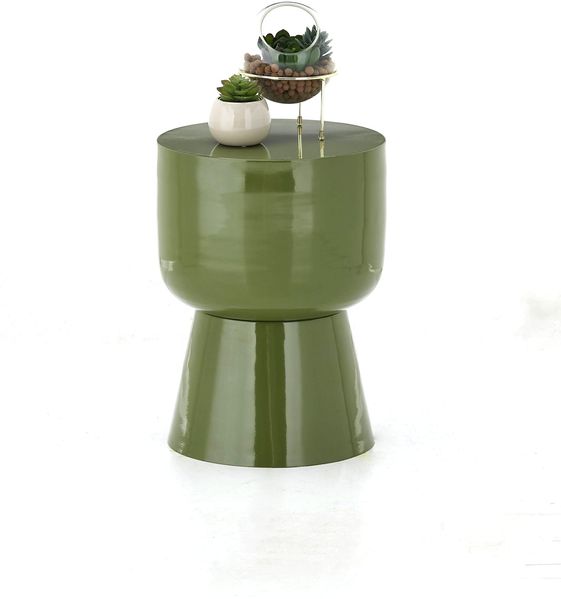 Beistelltisch >1164< Stilvoller, robuster Metalltisch in modernem Grün - 44x34cm (HxD)