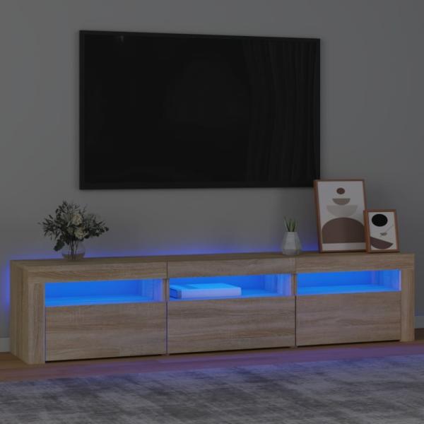 vidaXL TV-Schrank mit LED-Leuchten Sonoma-Eiche 180x35x40 cm 3152756