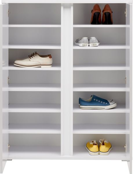 XORA 'LIV' Hochschrank mit 2 Drehtüren, Holznachbildung weiß, 97.5 x 120 x 34 cm, 6 Fachböden Bild 3