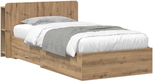 vidaXL Bettgestell mit Stauraum mit Kopfteil Artisan-Eiche 80 x 200 cm 3433702 Bild 2