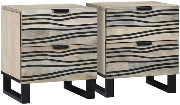 vidaXL Nachttisch 2 pcs Weiß 40 x 33 x 46 cm Holzwerkstoff 4017971