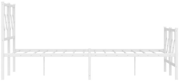 vidaXL Bettgestell mit Kopf- und Fußteil Metall Weiß 140x190 cm 376293 Bild 6