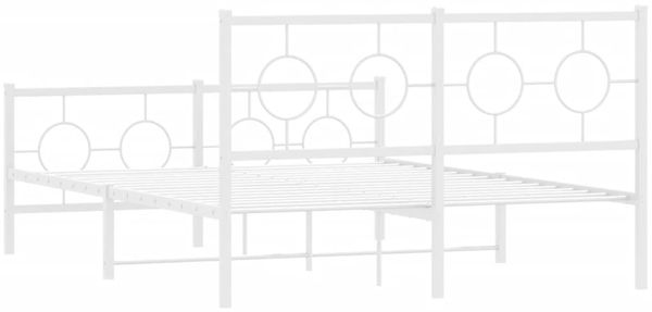 vidaXL Bettgestell mit Kopf- und Fußteil Metall Weiß 140x190 cm 376293 Bild 7