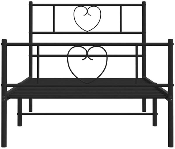 vidaXL Bettgestell mit Kopf- und Fußteil Metall Schwarz 100x200 cm 355476 Bild 6