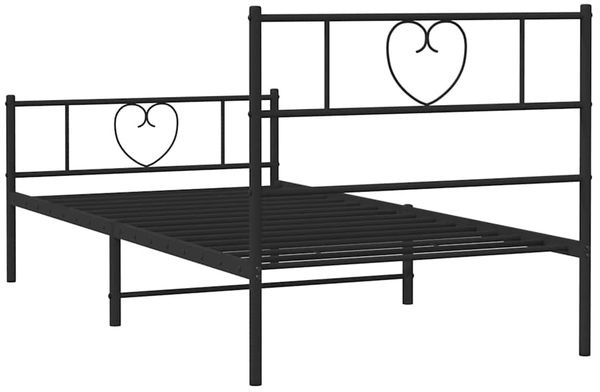 vidaXL Bettgestell mit Kopf- und Fußteil Metall Schwarz 100x200 cm 355476 Bild 8