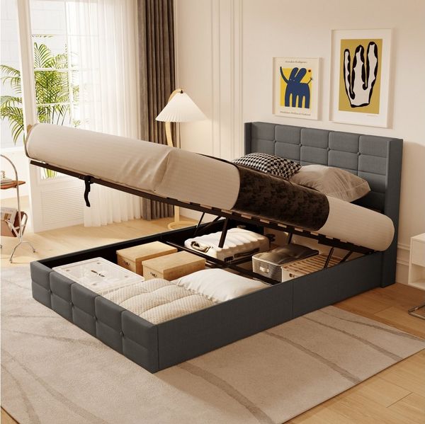 Bealife Polsterbett Einzelbett/Doppelbett mit hydraulischem Stauraum (120/140/160/180*200cm)